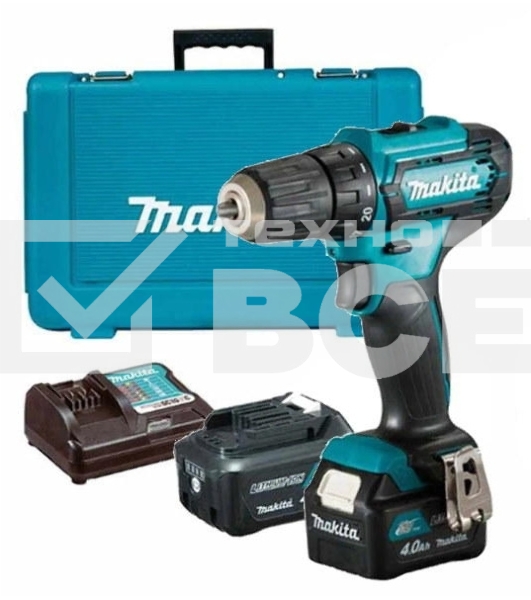 Дрель акк MAKITA DF333DWME  12В,  2х4АчLi-ion, БЗП-10мм, 1700об\мин, 1.1кг, кейс