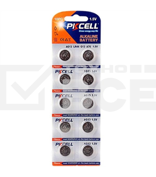 Щелочной/алкалиновый элемент питания PKCELL AG13-10B тип - LR44(AG10) 10 шт в блистере