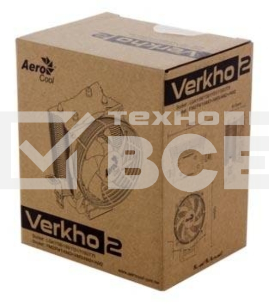 Кулер для процессора AeroCool / Formula Verkho 2 Dual серебристый, 90 мм, алюминий/медь, 2000 об/мин, 25 дБ, 4 pin, 120 Вт, 135 мм