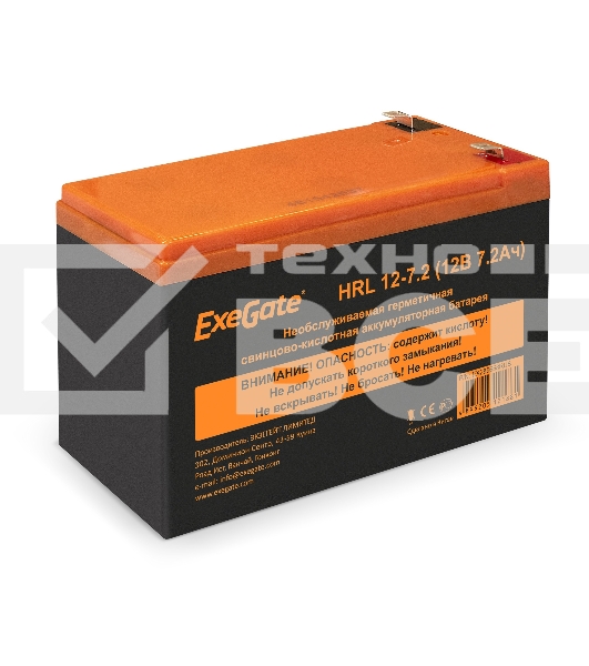 Батарея ExeGate EX285658RUS HRL 12-7.2 (12V 7.2Ah, 1227W, клеммы F2)