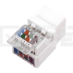 Модуль Rexant Keystone Jack RJ-45(8P8C), UTP неэкранированный, категория 5e, тип 180 градусов,самозажимной, белый, фото3