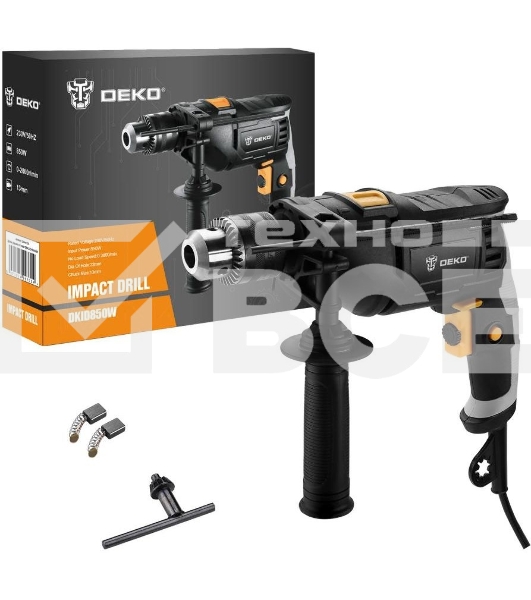 Дрель Deko DKID850W, 850 Вт, сетевая, ударная