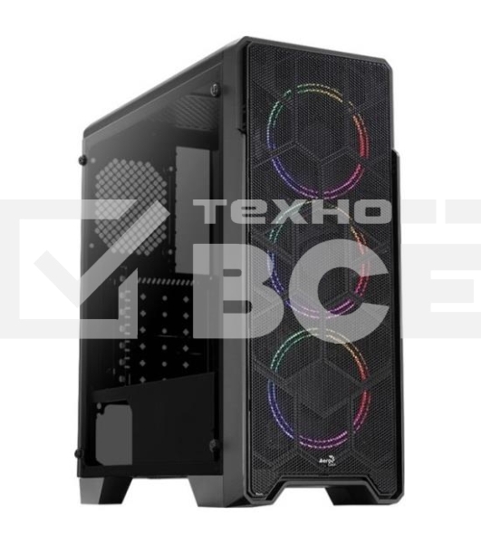 Компьютерный корпус Aerocool / Formula Ore Saturn FRGb-G-BK-v1 (2xUSB, 2xAudio, 0.5 мм,3x120 мм FAN, прозрачная стенка-закаленное стекло, ATX,