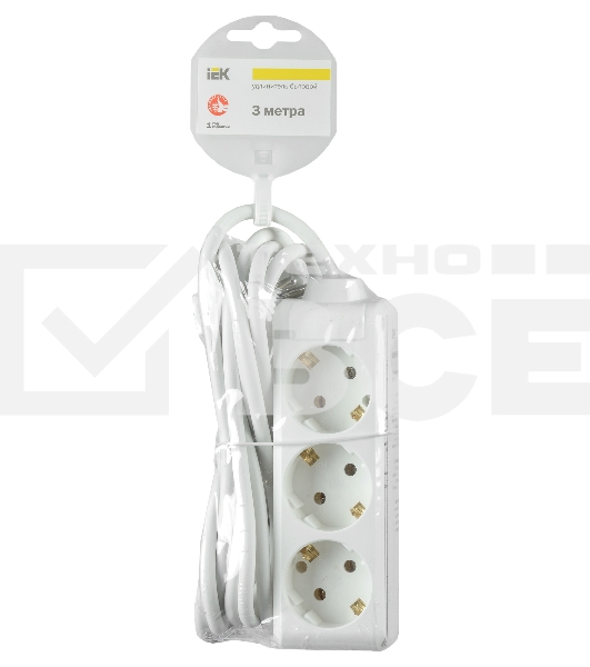 Удлинитель 3х3м с заземл. 16А IP20 У03 2P+PE ИЭК WYP10-16-03-03-Z-N
