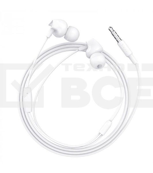 Гарнитура HOCO m60 Perfect sound с микрофоном, 3.5 Jack, белый
