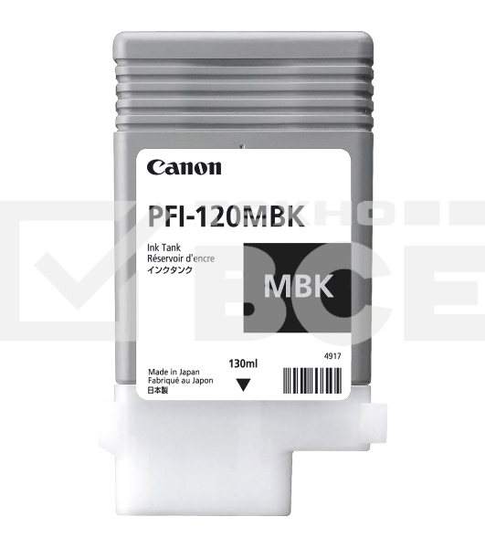 Картридж струйный Canon PFI-120 MBK 2884C001 черный матовый (130мл) для Canon Canon imagePROGRAF TM-200/205