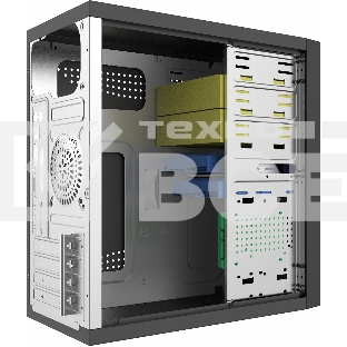 Компьютерный корпус с блоком питания 450Вт. Сase Forza mATX, 450W, 2xUSB3.0, Black, w/o FAN, 12 cm fan PSU, power cord