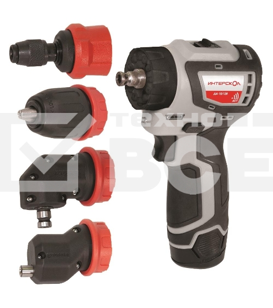 Дрель-шуруповерт аккумуляторная ИНТЕРСКОЛ ДА-10/12В 36, Аккумуляторная, 12В, 2 АКБ, Кейс