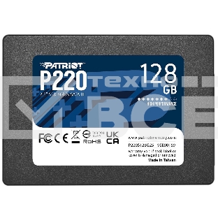 Накопитель SSD Patriot P220, 128GB, SATA III, 2.5