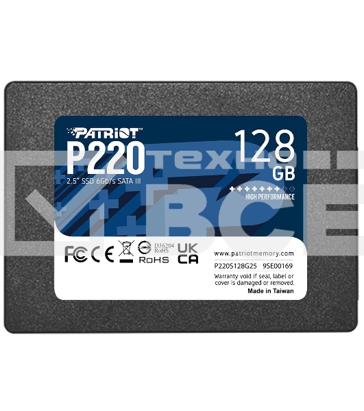Накопитель SSD Patriot P220, 128GB, SATA III, 2.5