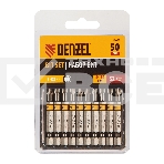 Набор бит TORX 25х50, сталь S2, шестигранный профиль, 10 шт. Denzel, фото2