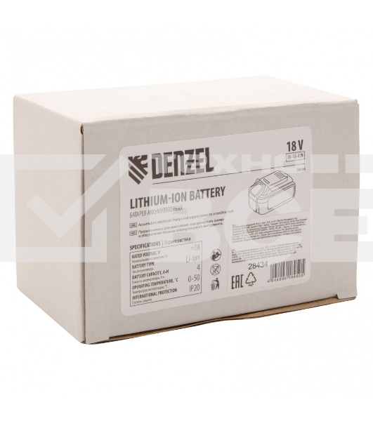 Батарея аккумуляторная IB-18-4.0, Li-Ion, 18 В, 4,0 Ач Denzel