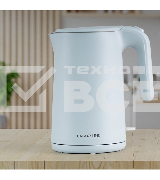 Чайник электрический Galaxy Line GL 0327, небесный, пластик, 1800 Вт, 1,5 л