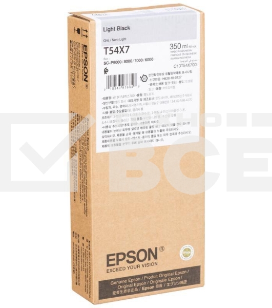 Картридж EPSON C13T54X700 LIGHT черный (350 мл.) для SureColor SC-P6000, SC-P7000, SC-P7000V, SC-P8000, SC-P9000, SC-P9000V