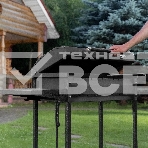 Мангал на колесах с крышкой-барбекю, 662х390х920, сталь 2 мм, термометр, кочерга, Camping Palisad, фото9