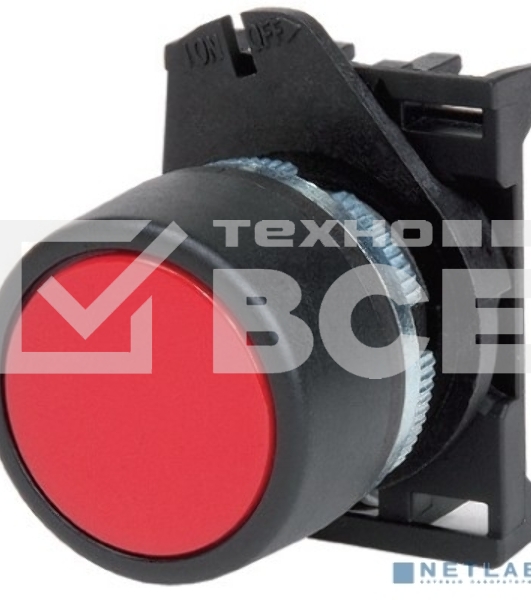 Кнопка плоская прозрачная без фиксации красная Dkc ABHLR1