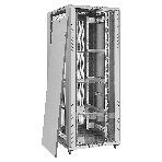 Шкаф телекоммуникационный 19' напольный 42U ExeGate EC-FS-42U.800.1000.G.V.GREY (19”, 42U, 800x1000x2054mm (ШхГхВ), передняя дверь закаленное стекло, задняя двойная перфорированная дверь, съемные боковые панели, пыле- и влагозащита IP20, встроенный вентиляционный модуль, 1 полка в комплекте, светло-серый RAL 7035, 3 коробки), фото7