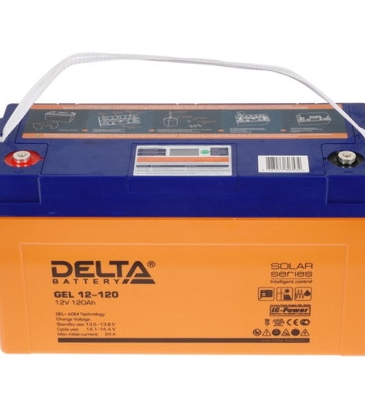 Аккумуляторная батарея Delta GEL 12-120 напряжение 12В, емкость 120А·ч (406х172х228мм)