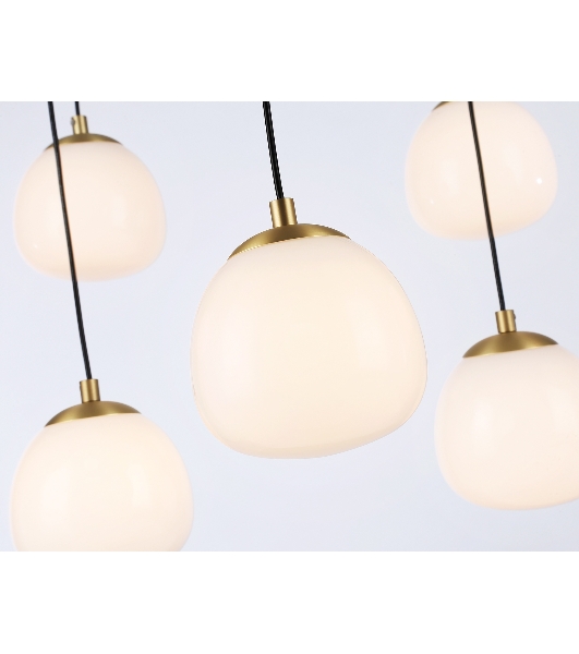 Светильник Ambrella light LH51001/6+3 SGD/BK/FR золотой песок/черный /белый матовый G9*9 max 28W D750*700