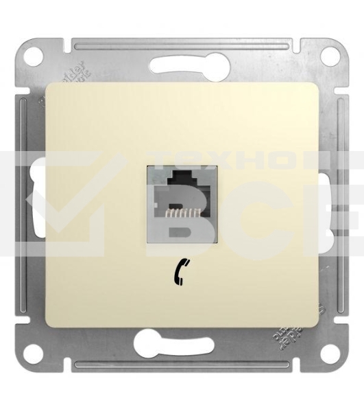 Механизм розетки телеф. 1-м СП Glossa RJ11 беж. SchE GSL000281T