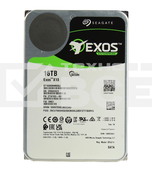 Жесткий диск Seagate 16TB 7200RPM SATA 6GB/S 256MB ST16000NM000J