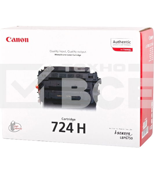 Картридж лазерный Canon 724H (3482B002) черный (12500 стр.) для LBP-6750Dn