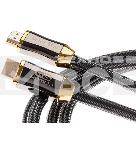 Кабель HDMI 19M/M,ver. 2.1, 8K@60 Hz 3m метал разъемы, нейлоновая оплетка Telecom <TCG300-3M>