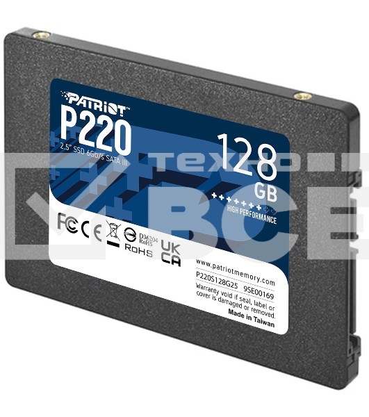 Накопитель SSD Patriot P220, 128GB, SATA III, 2.5
