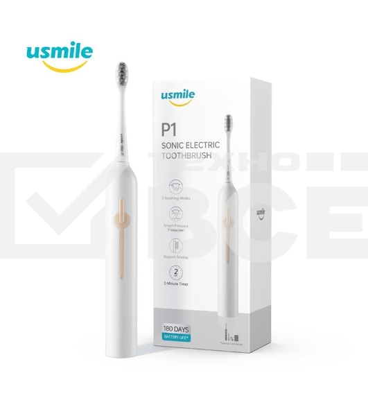 Электрическая зубная щетка SONIC P1 белый 80250029 USMILE