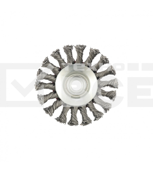 Щетка Matrix для УШМ, 100 мм, М14, Тарелка, крученая проволока 0,5 мм