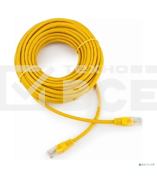 Патч-корд UTP Cablexpert PP12-10M/Y кат.5e, 10м, литой, многожильный (жёлтый)