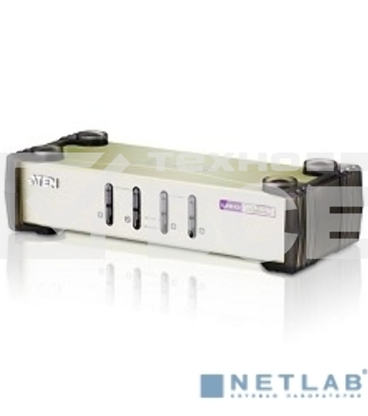 Переключатель ATEN CS84U(-AT) 4-портовый KVM-переключатель {1 user(HDB15(SVGA Female)+KBD(PS/2)+MOUSE(PS/2), KVM-порты: SPHD18(Female). В комплекте: кабели KVM (2L-5201P)-4шт. Не требует внешнего питания}