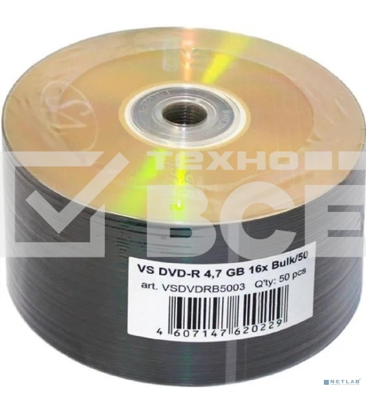 Диск DVD-R VS (PERFEO) 4.7 Gb, 16x, Bulk (50), (50/600).
