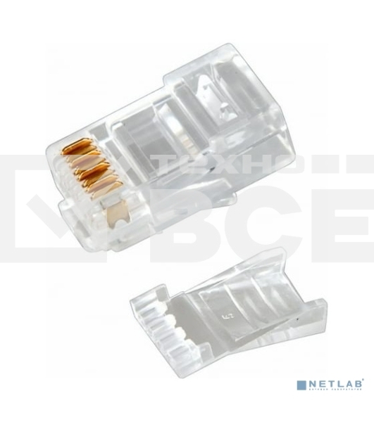 Разъем Rexant RJ-45(8P8C) под витую пару, UTP, CAT 6, с вставкой (50шт)