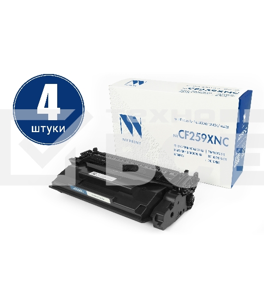 Картридж NVPrint совместимый NV-CF259X-SET4 (БЕЗ ЧИПА) для HP Laser Jet Pro M304/M404/M428 (10000k) (4 шт)