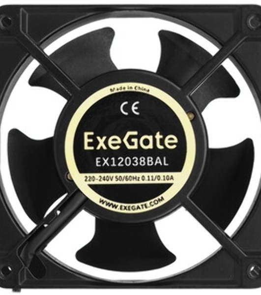 Вентилятор для корпуса ExeGate EX12038BAL черный, 120 мм, 2700 об/мин, 42 дБ