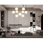 Светильник Ambrella light LH51001/6+3 SGD/BK/FR золотой песок/черный /белый матовый G9*9 max 28W D750*700, фото3
