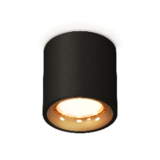 Светильник Ambrella Light XS7532024 SBK/PYG черный песок/золото желтое полированное MR16 GU5.3 (C7532, N7014)