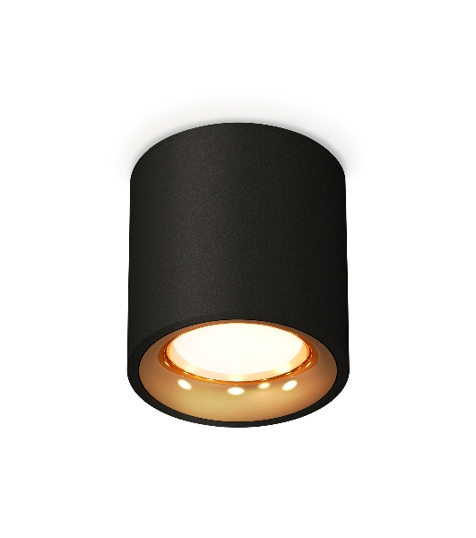 Светильник Ambrella Light XS7532024 SBK/PYG черный песок/золото желтое полированное MR16 GU5.3 (C7532, N7014)