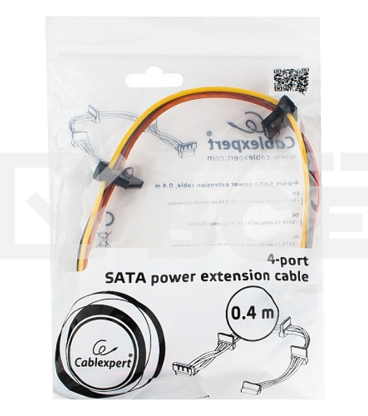 Кабель Cablexpert Кабеля питания SATA, 4x15pin(M)/15pin(F), 40см (CC-SATAMF-03)