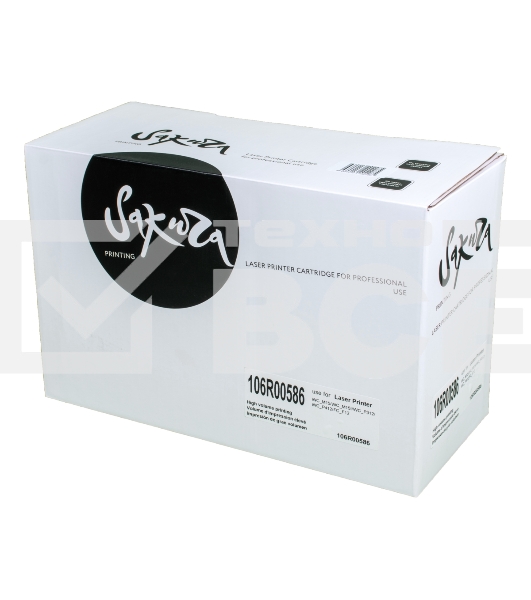 Картридж лазерный Sakura 106R00586 для Xerox WC_M15/WC_M15I/WC_P312/WC_P412/FC_F12, черный, 6000 к.