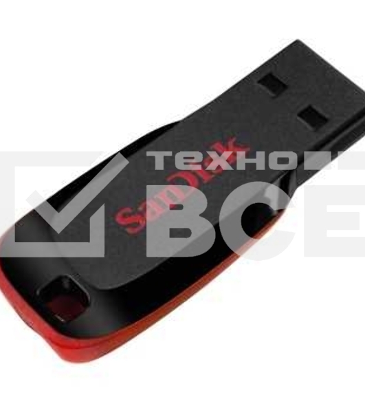 Флеш диск Sandisk 64Gb Cruzer Blade SDCZ50-064G-B35 USB2.0 черный/красный