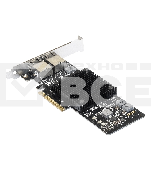 Сетевой адаптер ExeGate EXE-X550-T2 (PCI-E x8 v3.0, порты 2xRJ45 (медные), 10Gb/s (10/5/2.5/1Gb/s, 100Mb/s), Server NIC Intel Chipset X550)