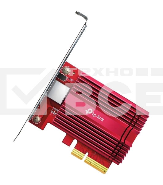 Сетевой адаптер 10 Gigabit PCI-E network adapter, 1 PCI Express 3.0 X4 interface, 1 100/1000/10000Mbps Ethernet port, come with Low-Profile and Full-Height Brackets