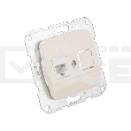 Розетка Компьютер DEA RJ45 с/у мех. Беж KRANZ, фото4