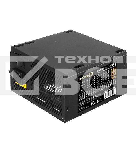 Блок питания ExeGate 750PPH, 750Вт, 80 PLUS Bronze, 120мм, черный