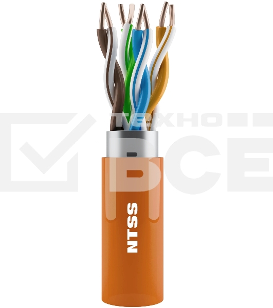 Кабель информационный NTSS NTSS-IN-FTP4-5E-LSZH-OR кат.5E F/UTP 4X2X24AWG LSZH внутренний 305м оранжевый