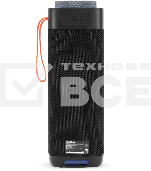 Портативная колонка Digma D-PS1522 черный 60W 2.0 BT 10м 3000mAh (PS1522B)