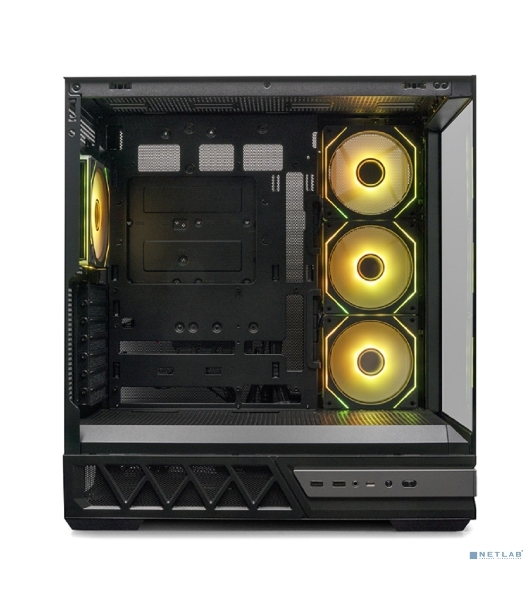 Компьютерный корпус XASTRA Q700 4ARGB-C10-UC Black ATX/Aquarium/Screewless/4x120mm ARGB PWM mirror fans/Argb+PWM HUB 10port/Type C Q700-4FM12A-C10-UC