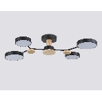 Светильник Ambrella light FL4860/4 BK/WD черный/дерево 60W 3000-6000K 700*400*120 (без ПДУ), фото6